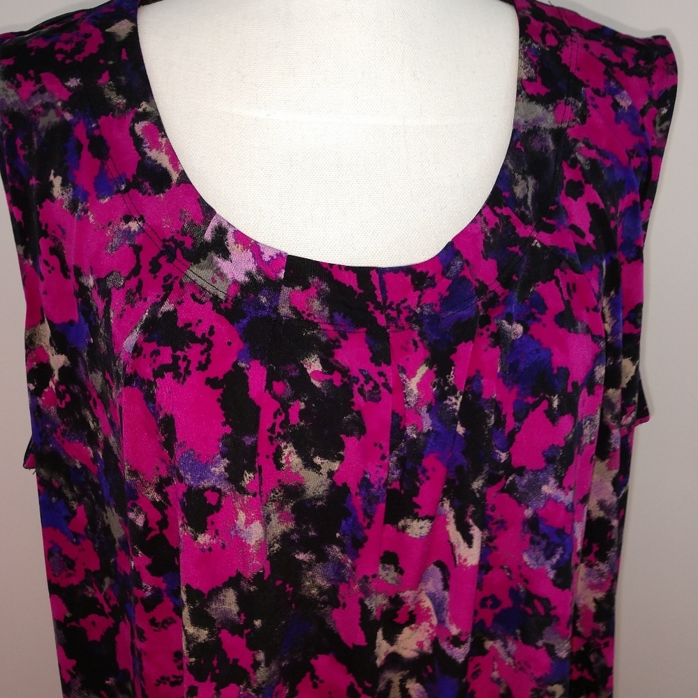 Kasper Pink Purple Sleeveless Career Top 3X